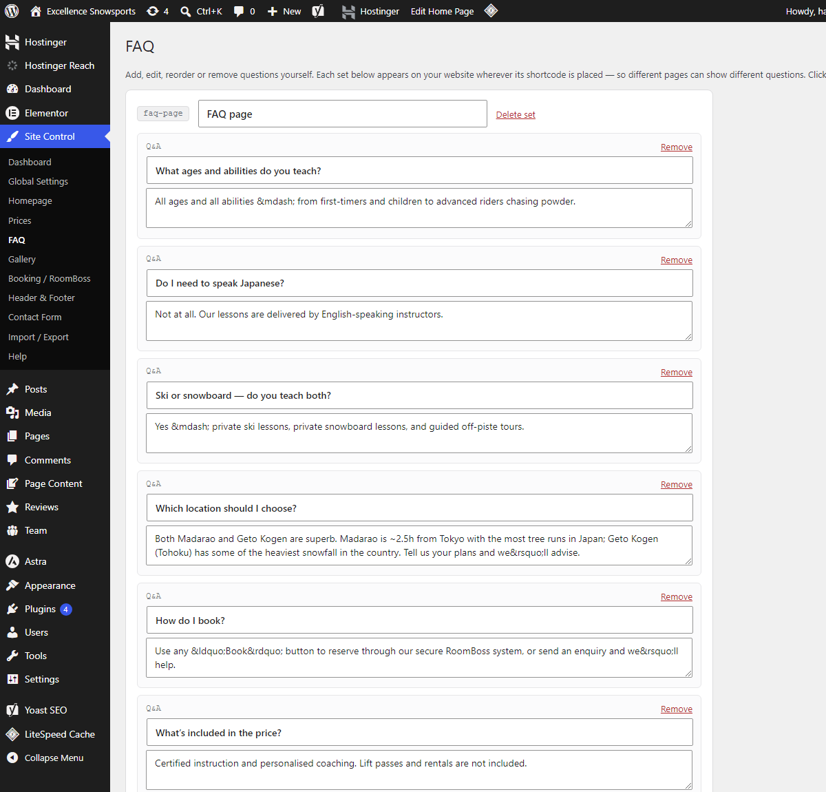 FAQ manager